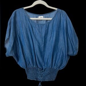 Dizzire Denim Short Sleeve Top